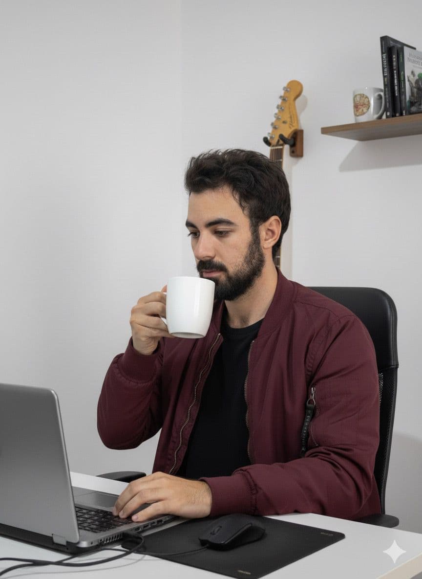 Nata Spitz Alves trabalhando